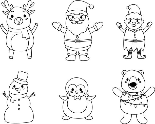 Santa claus christmas elf coloring stock illustrations royalty