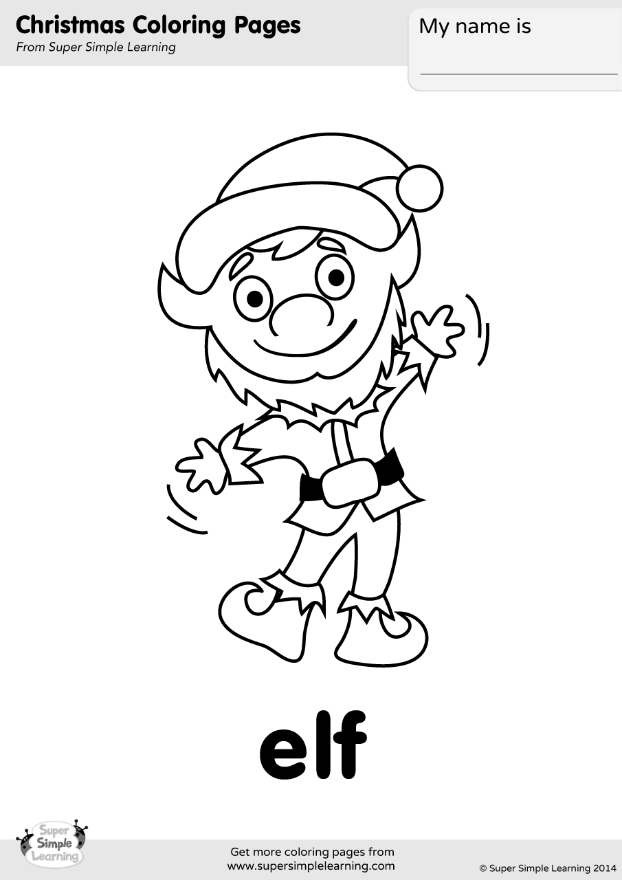 Elf coloring page