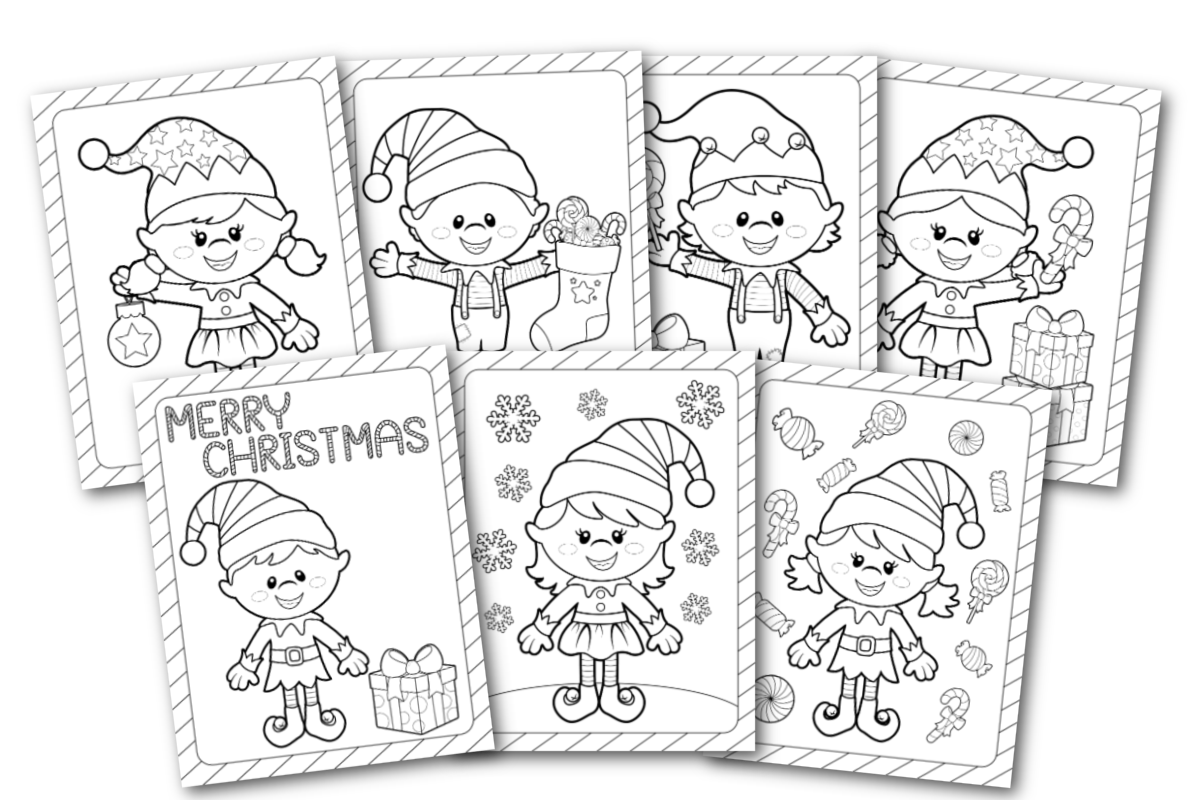 Free printable elf coloring pages for kids