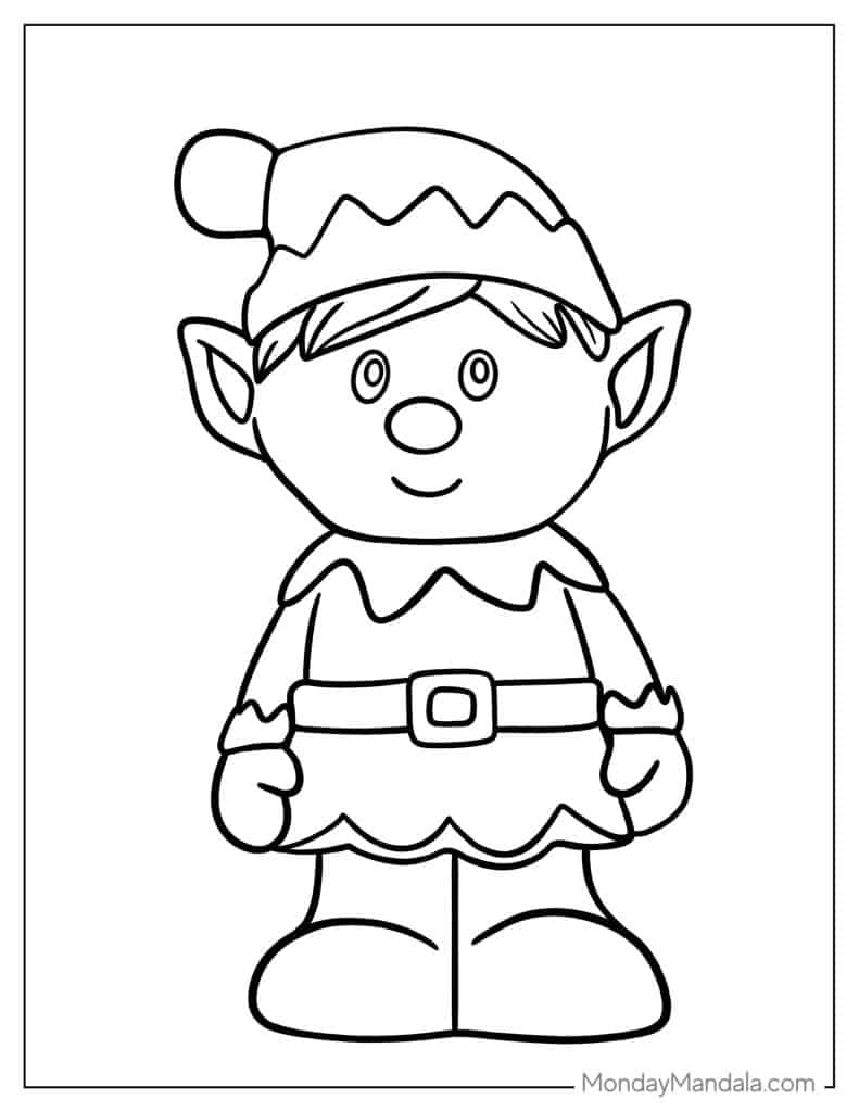 Elf coloring pages free pdf printables