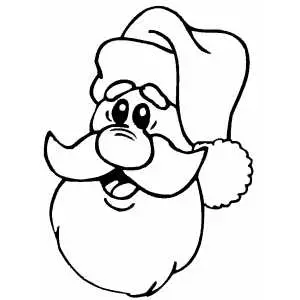 Funny santa face coloring page