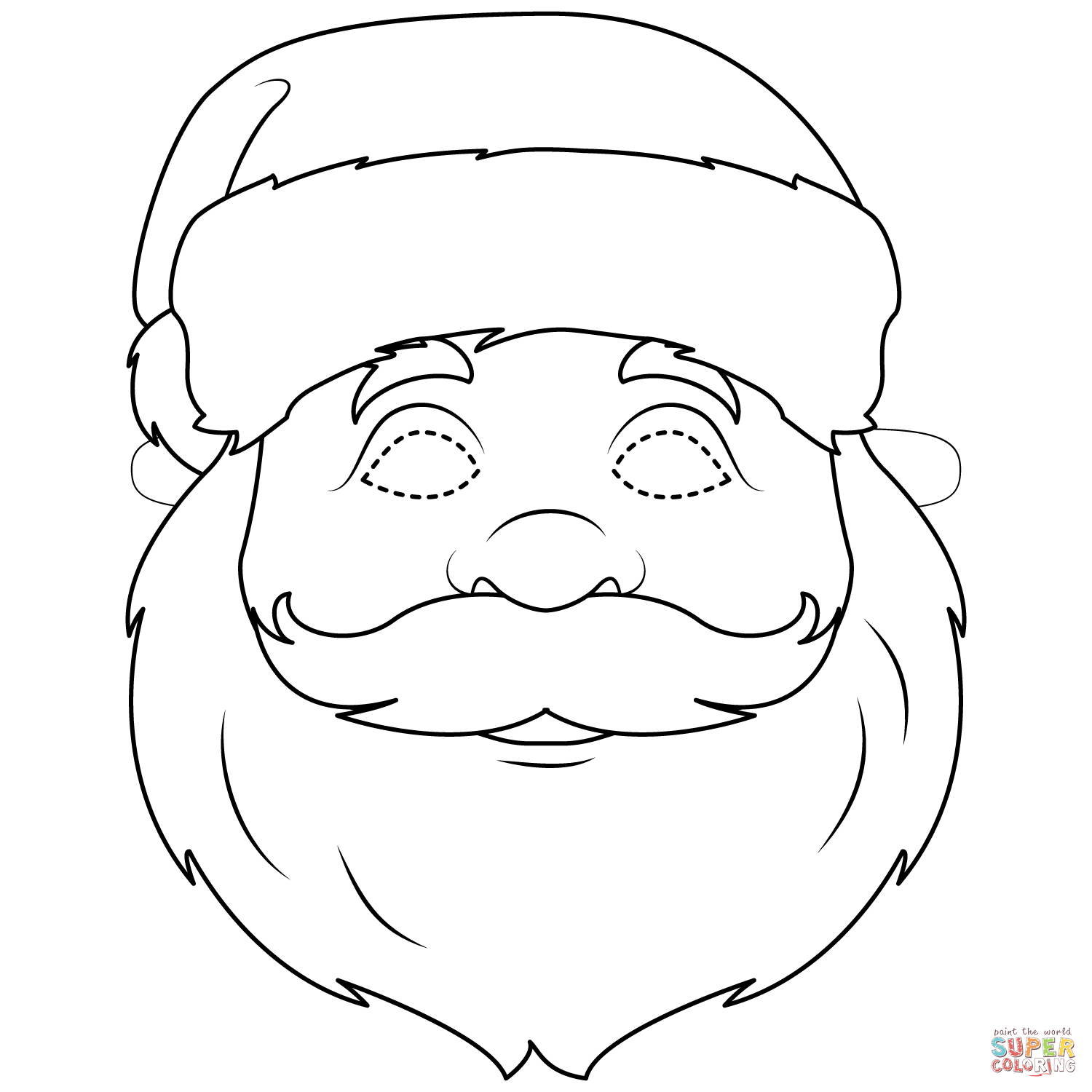 Santa claus mask coloring page free printable coloring pages