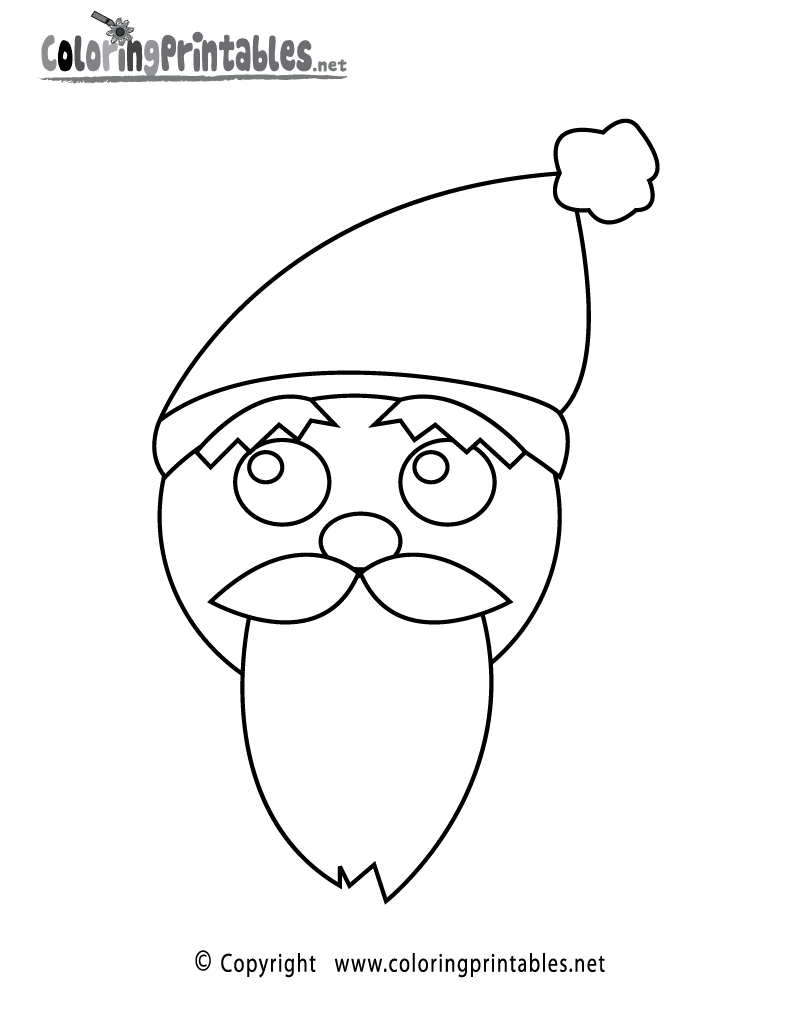 Free printable santa face coloring page