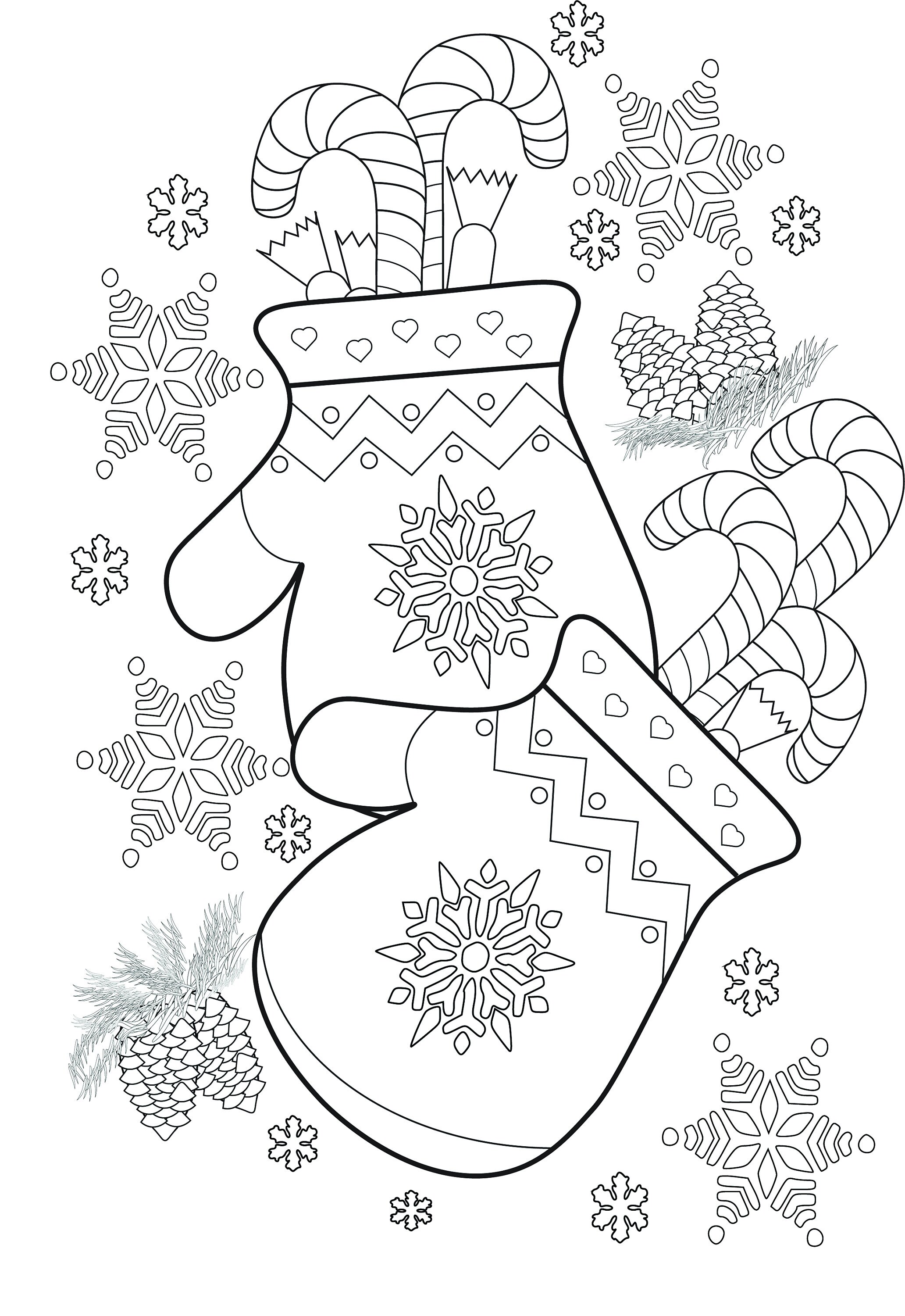 Christmas gloves coloring page by makart