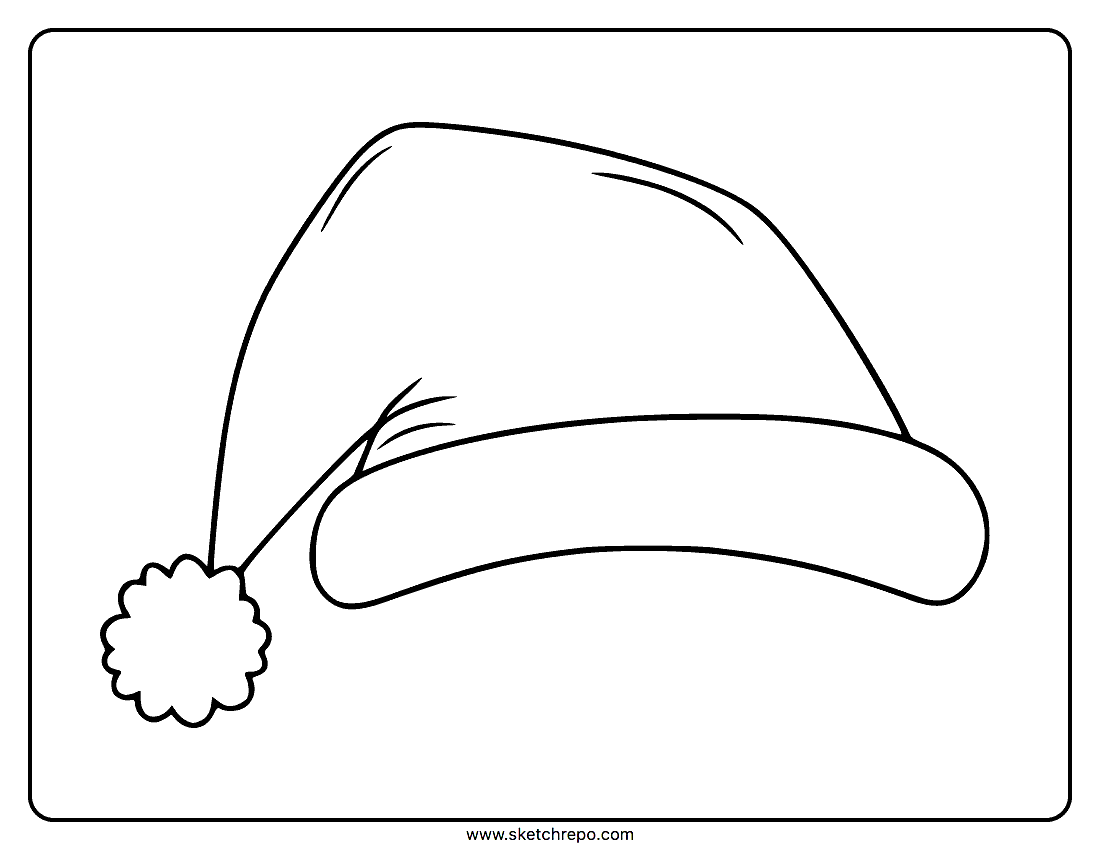 Santa hat coloring page