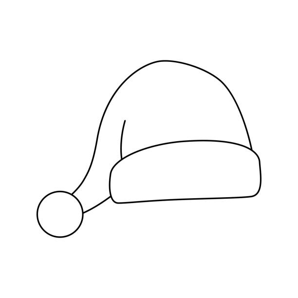 Santa hat coloring page stock illustrations royalty