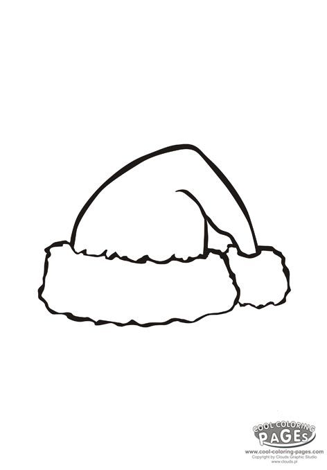 Festive santa claus hat coloring pages