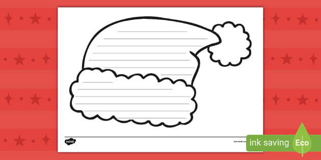 Santa hat writing template teacher made