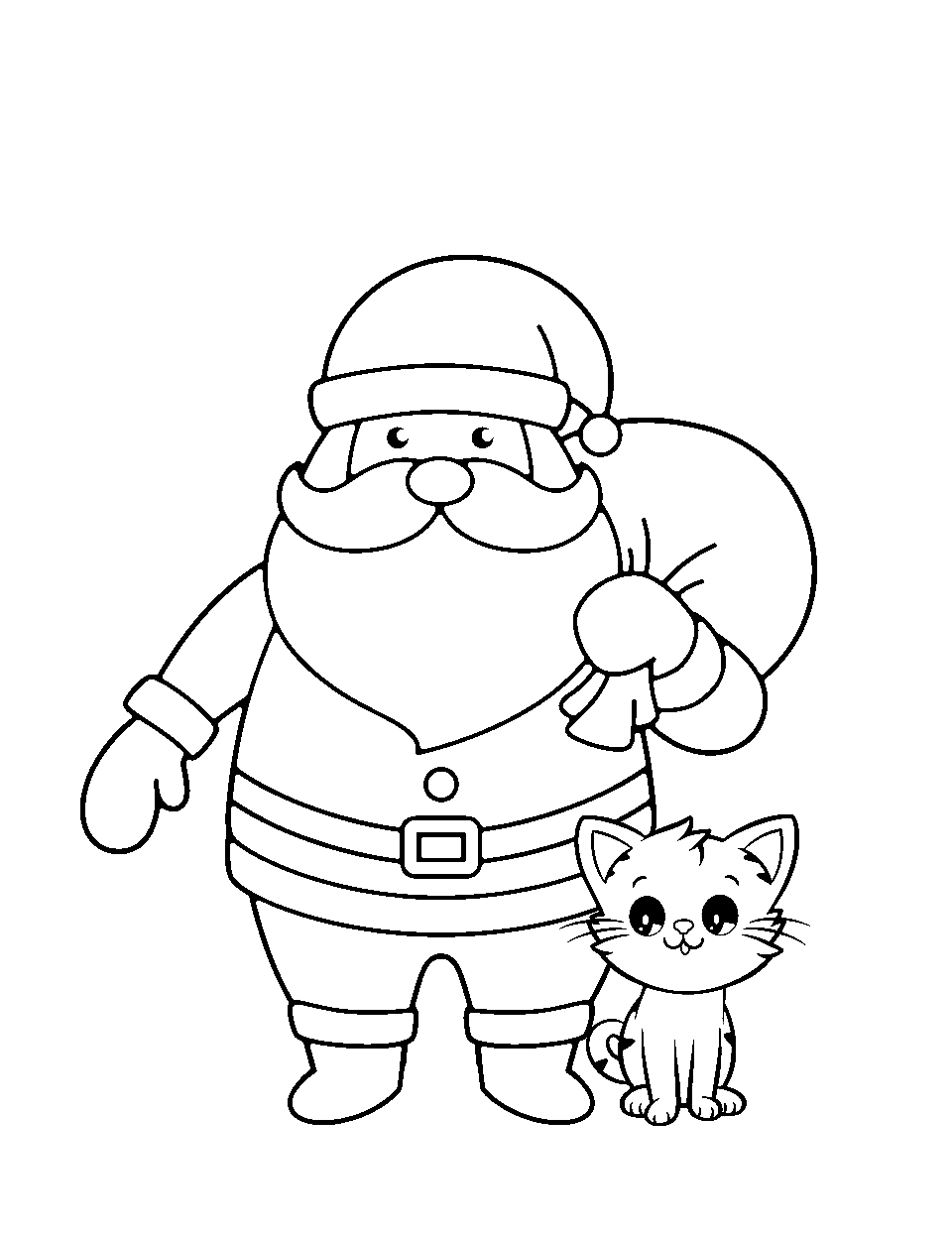 Santa coloring pages free printable sheets