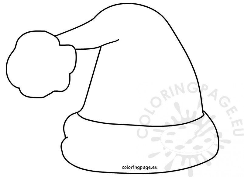 Santa claus hat printable outline for crafts coloring page