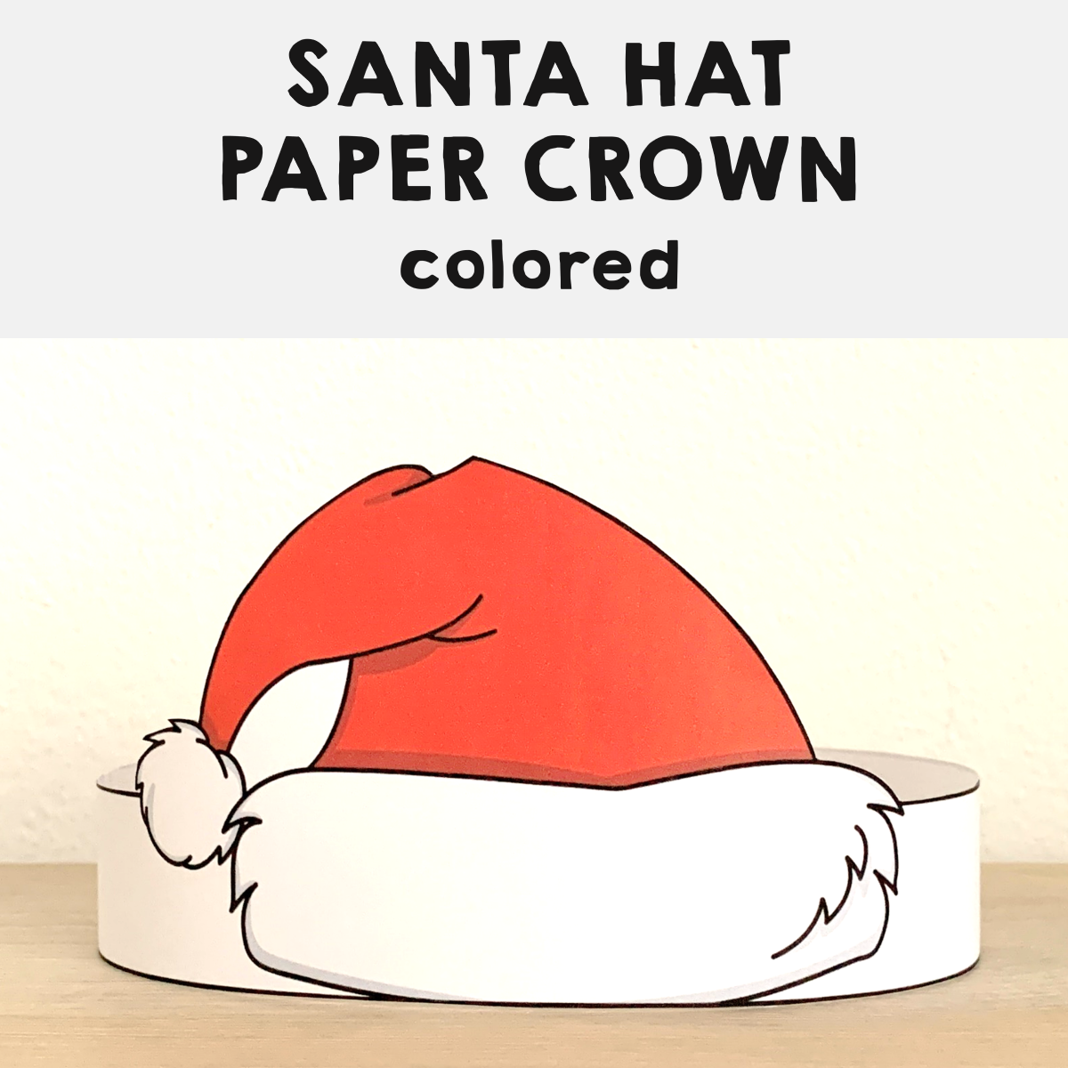 Santa claus paper hat printable costume craft winter christmas activity made by teachers