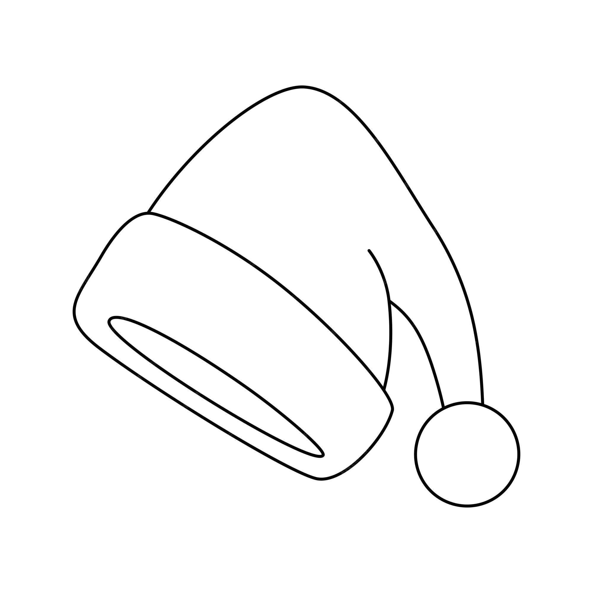 Premium vector coloring page with santa hat for kids