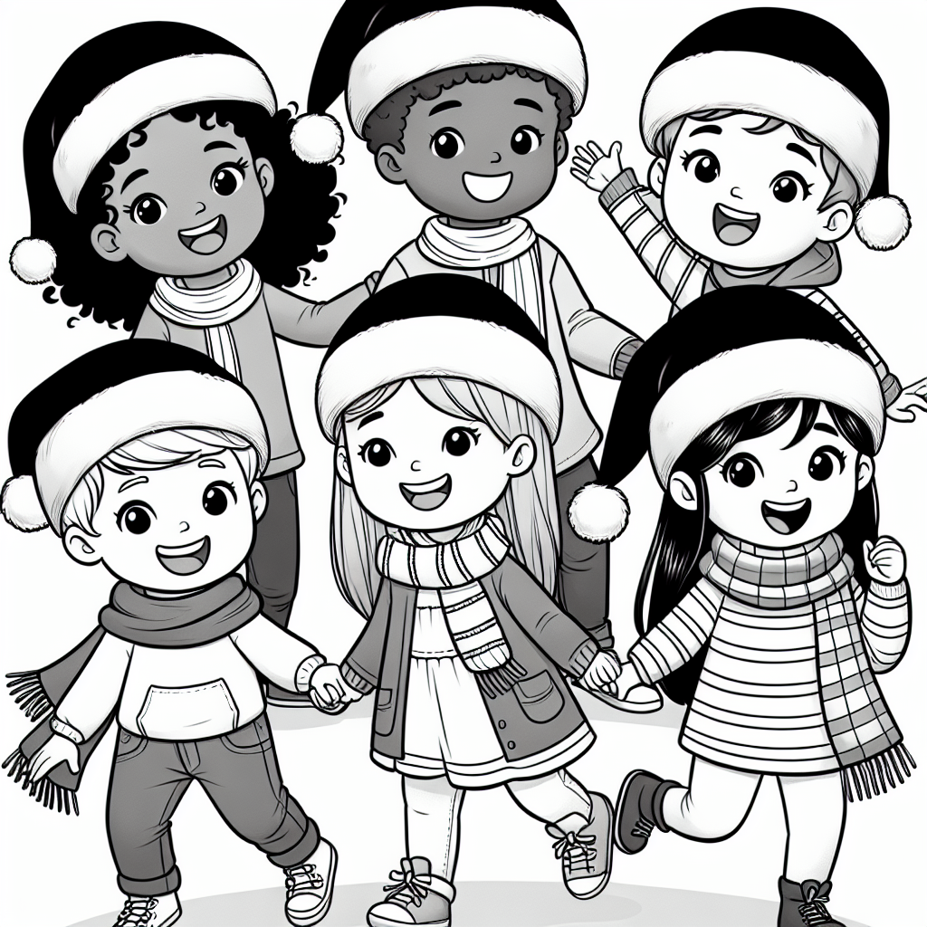 Santa hats coloring pages