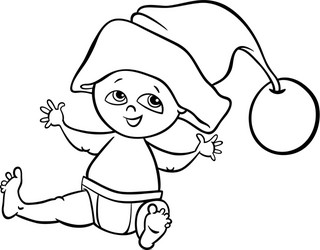 Santa hat coloring pages vector images over