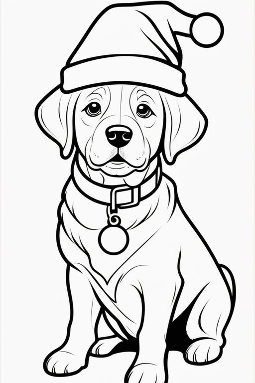 Coloring page dogs in hats