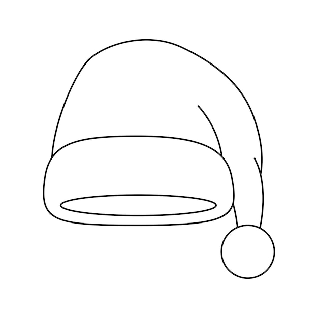 Premium vector coloring page with santa hat for kids