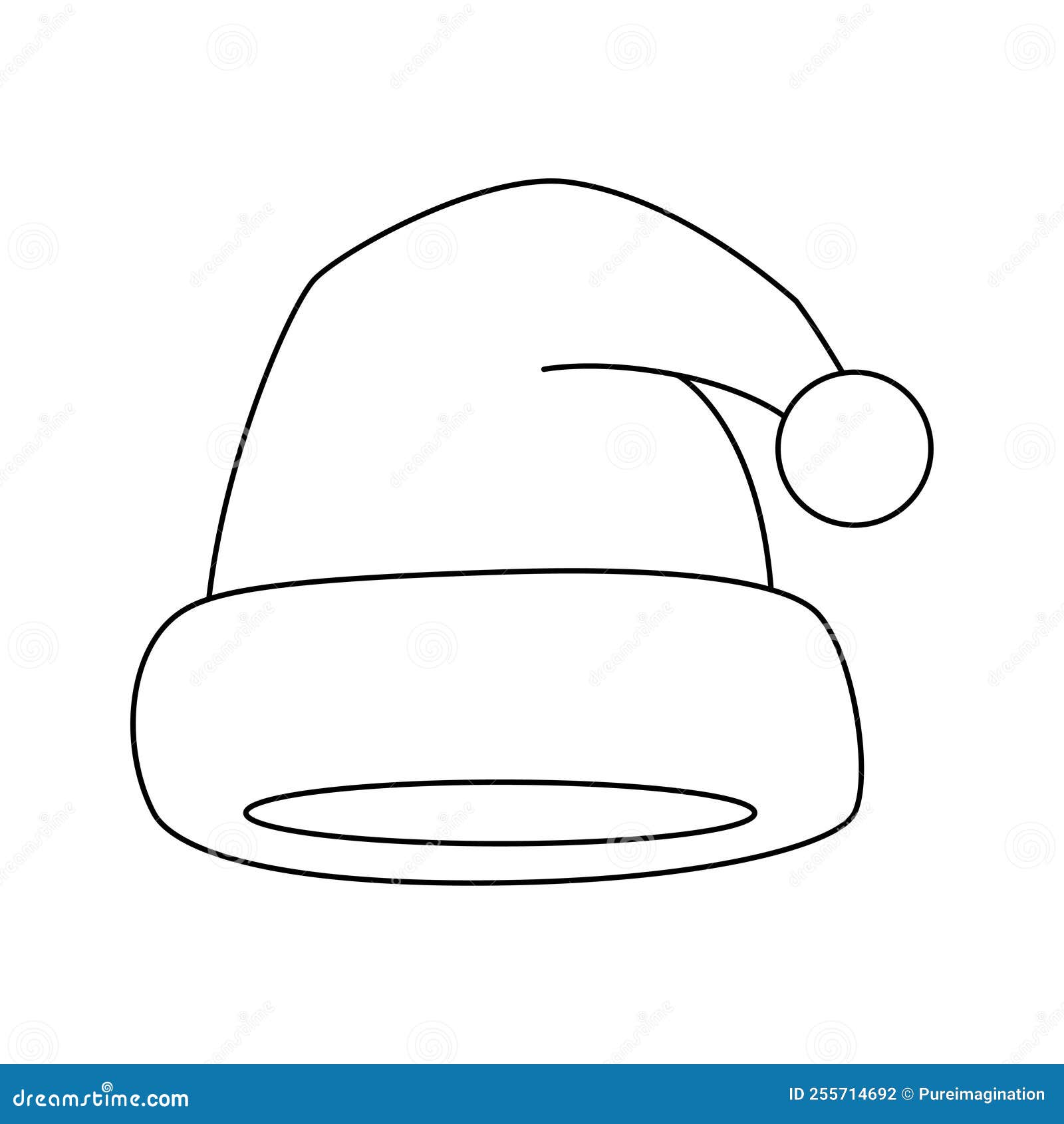 Coloring page with santa hat for kids stock vector