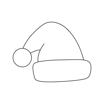 Premium vector coloring page with santa hat for kids