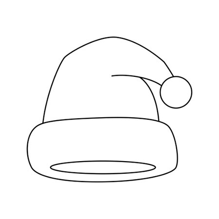 Coloring page with santa hat for kids royalty free svg cliparts vectors and stock illustration image