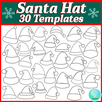 Santa hat template outlines christmas name craft santa hat coloring pages pdf