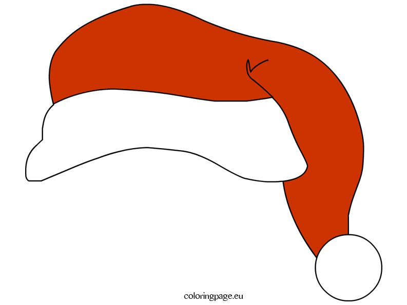 Free printable santa hat coloring page