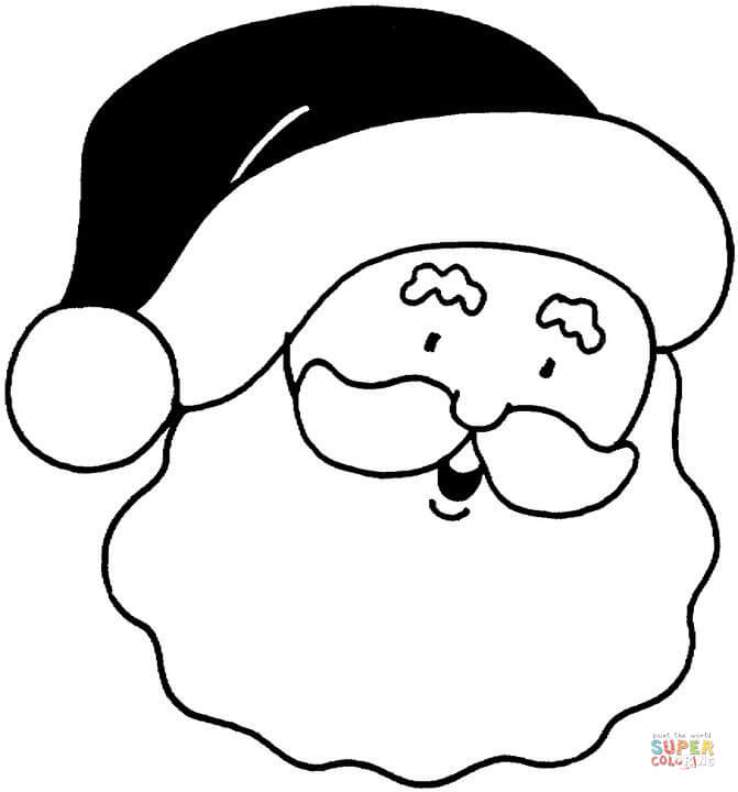 Santas face coloring page free printable coloring pages