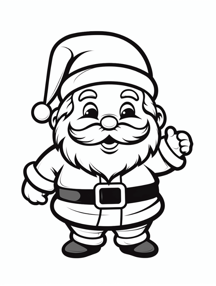 Santa coloring pages hue therapy