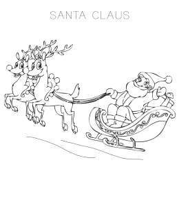 Santa claus and sleigh coloring pages playing learning