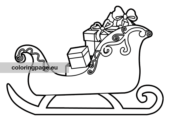 Christmas sleigh coloring page coloring page