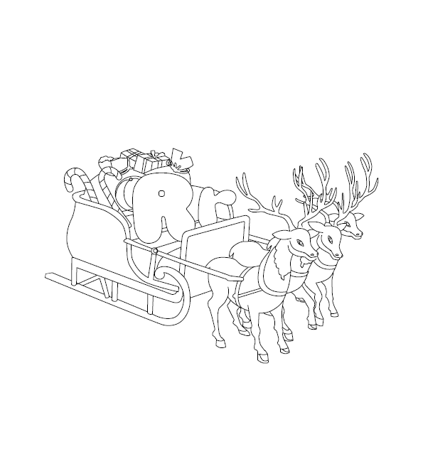 Sleigh colouring image free colouring book for children â monkey pen store