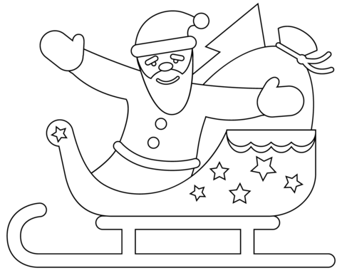 Santa sleigh coloring page free printable coloring pages