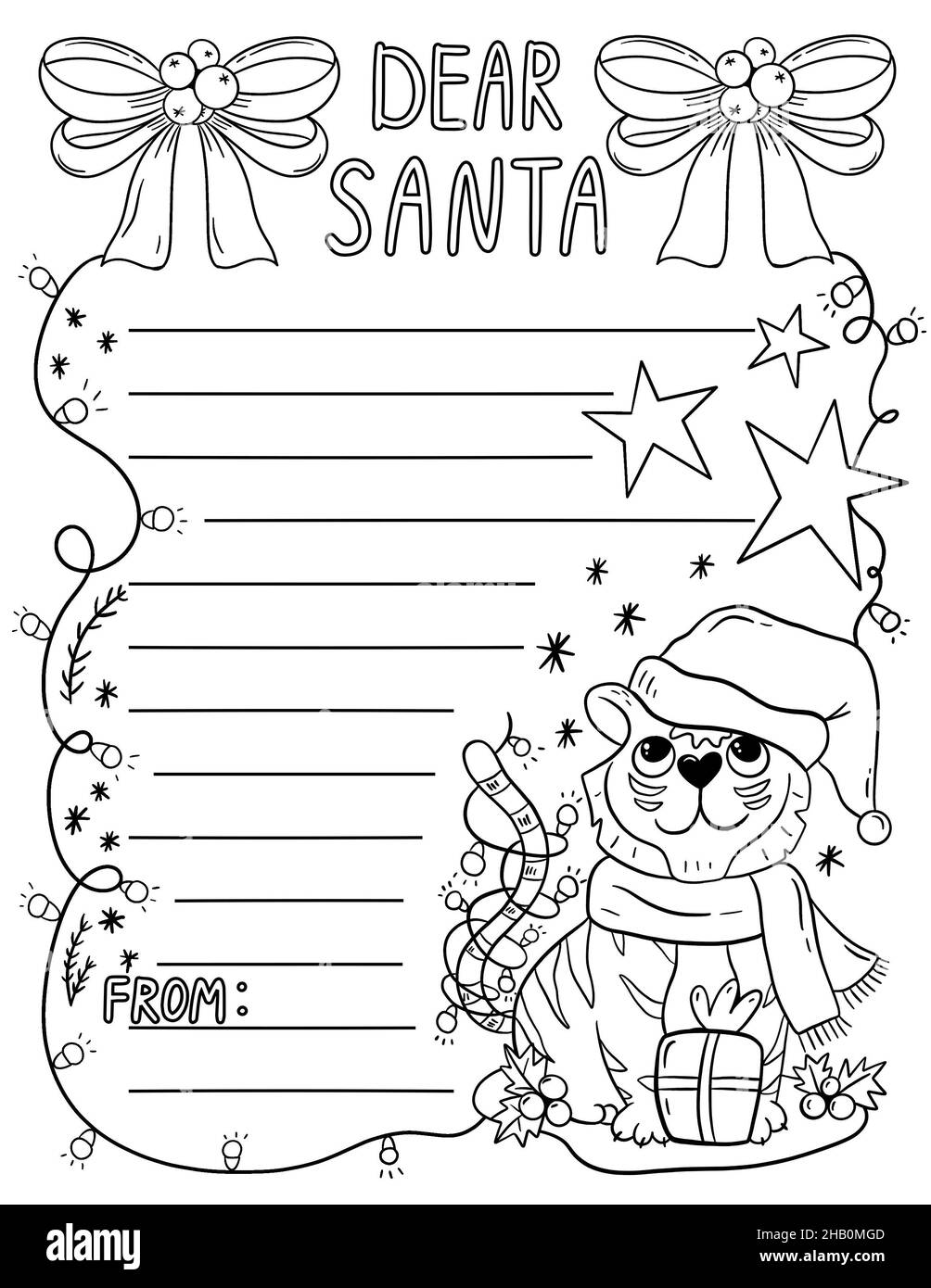 Letter to santa claus coloring page