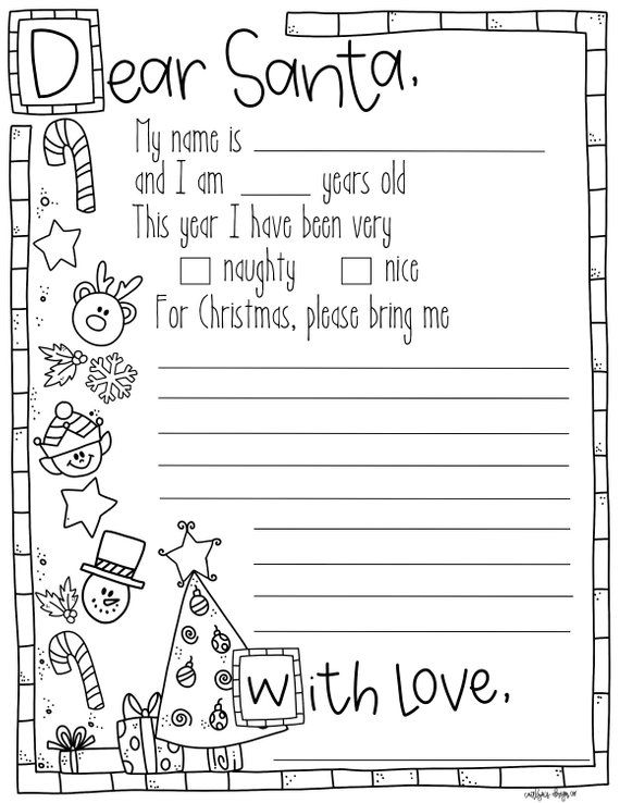 Letter to santa coloring page please read item description for instructions on how to download