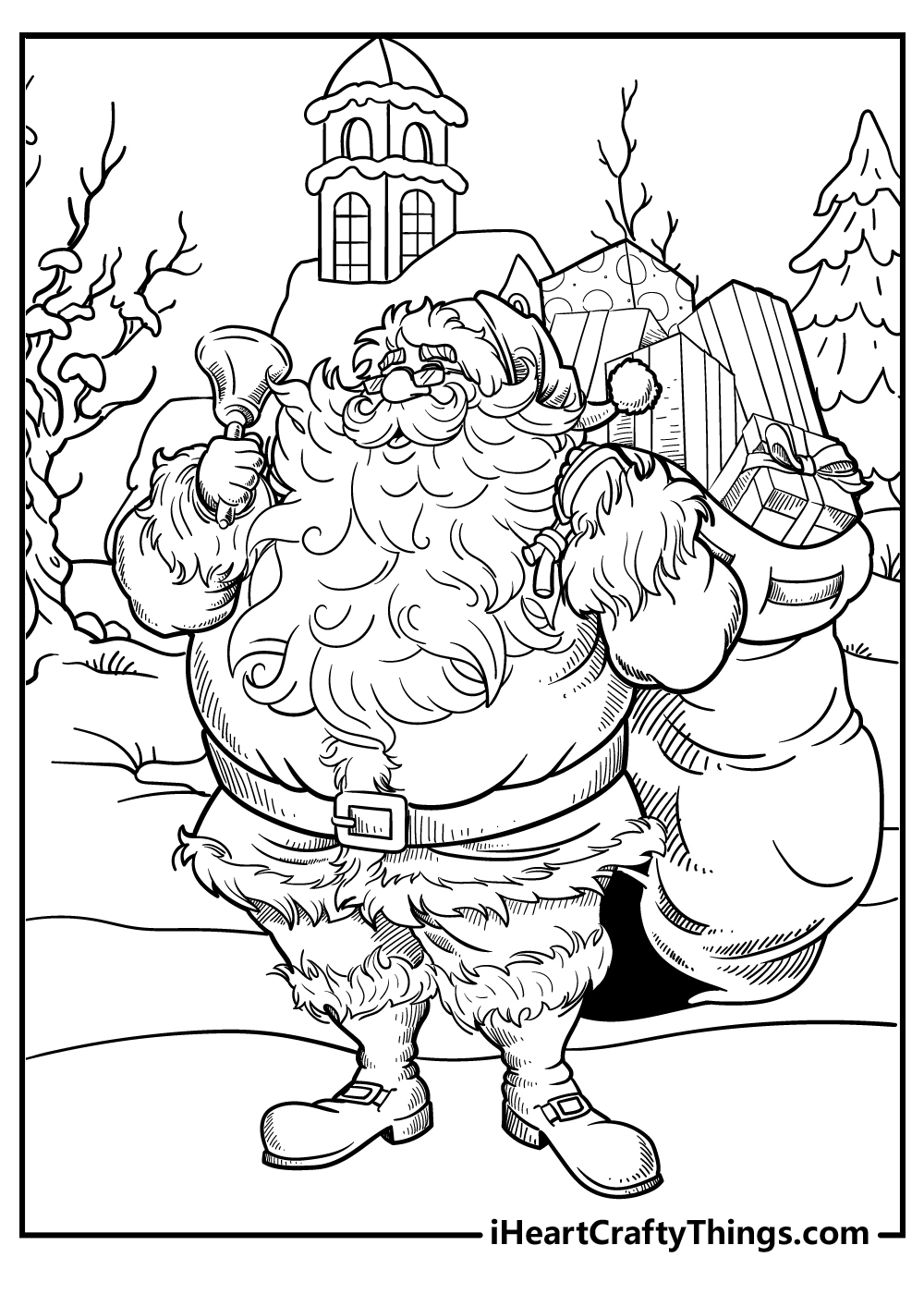 Free santa coloring pages