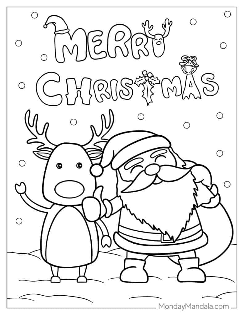 Santa coloring pages free pdf printables