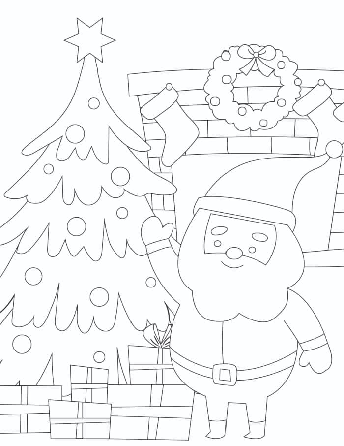 Free printable santa coloring pages