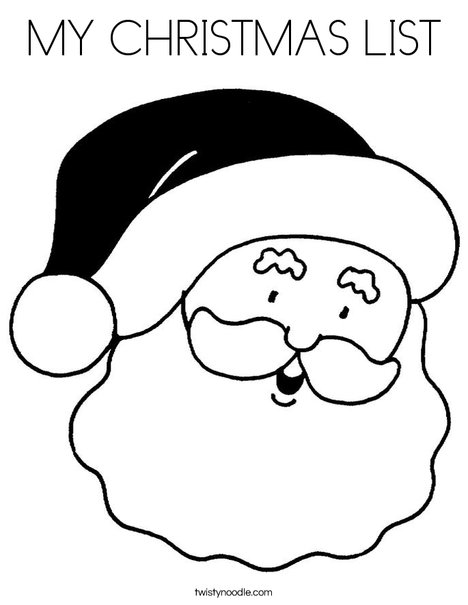 My christmas list coloring page