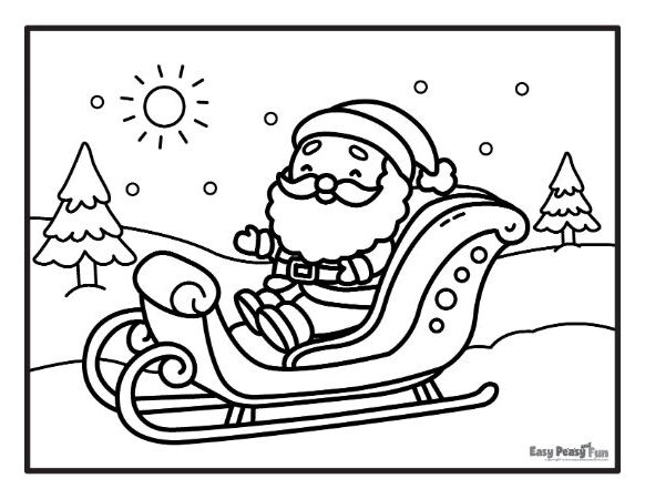 Printable santa coloring pages