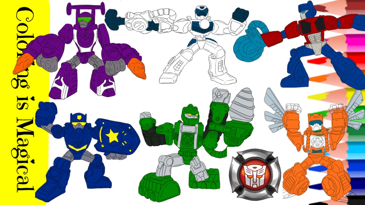 Rescue bots coloring page pilation