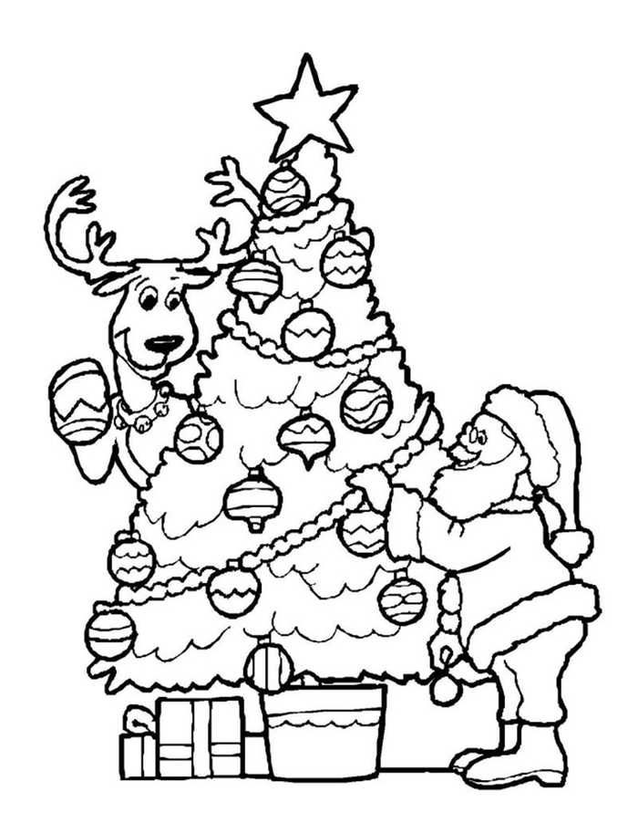 Printable santa coloring pages pdf for kids