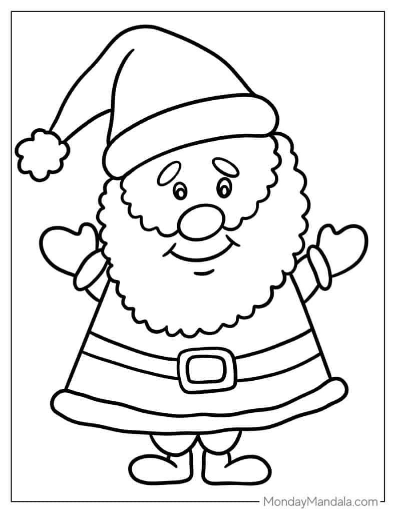 Santa coloring pages free pdf printables