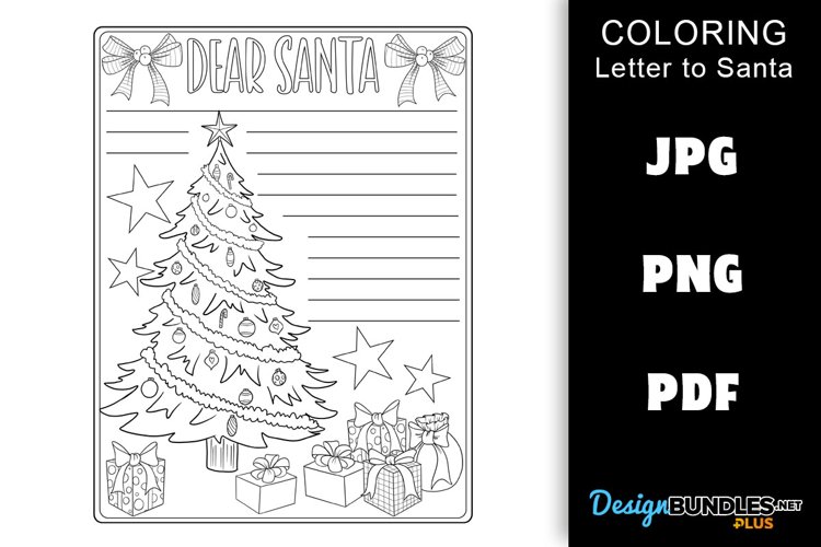 Letter to santa claus coloring page