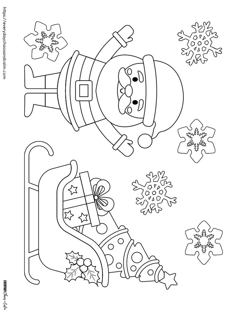 Free christmas santa coloring pages for kids