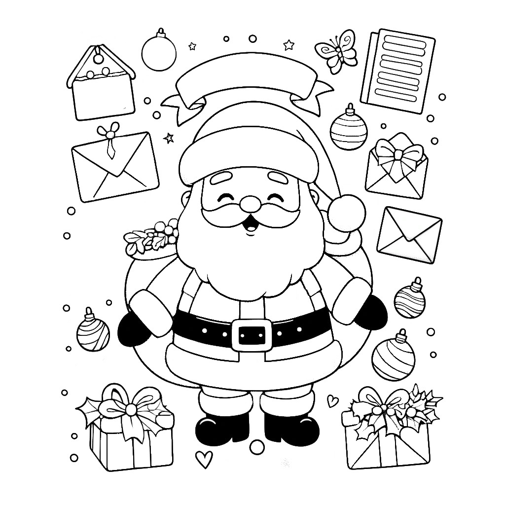 Santa claus coloring page to print free pdf