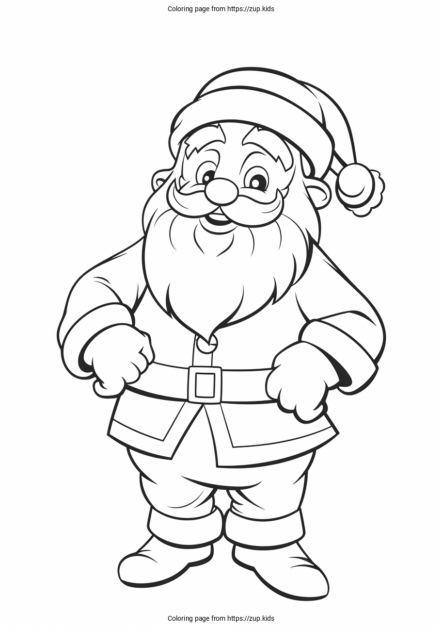 Santa claus coloring page from