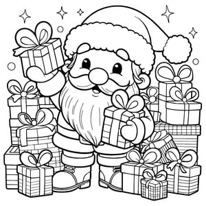 Santa claus coloring page to print free pdf