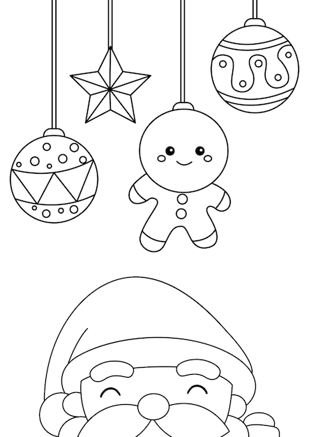 Christmas coloring pages pdf vectors illustrations for free download