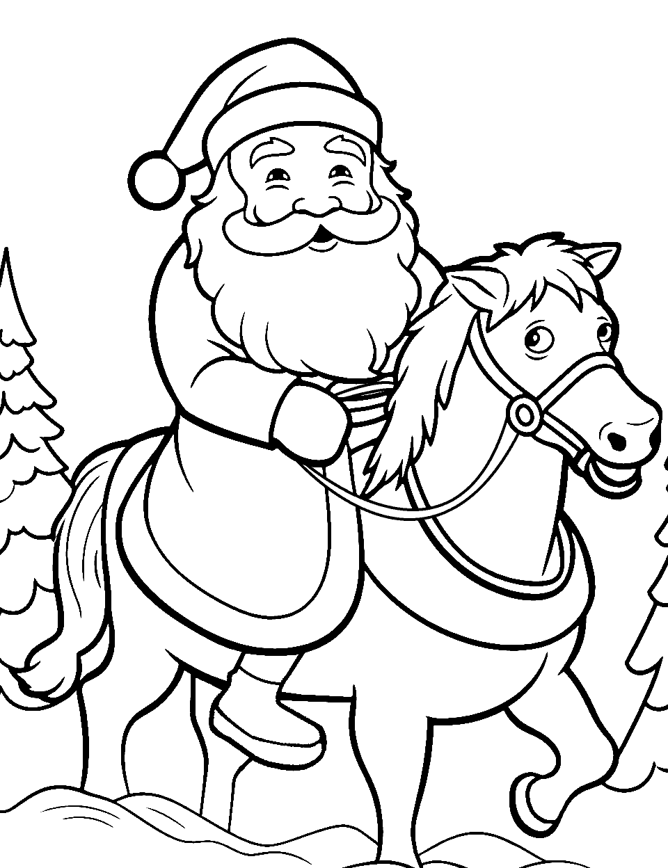 Santa coloring pages free printable sheets