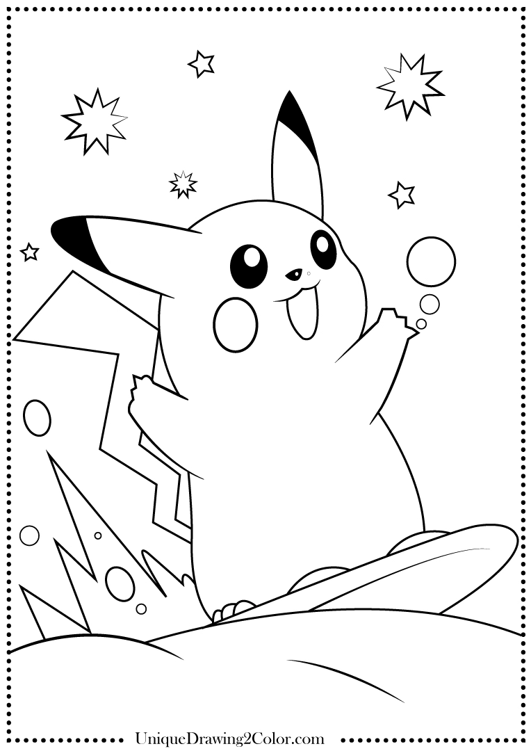 Pikachu coloring pages free printable