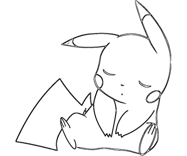 Coloring pages sleeping pikachu coloring pages